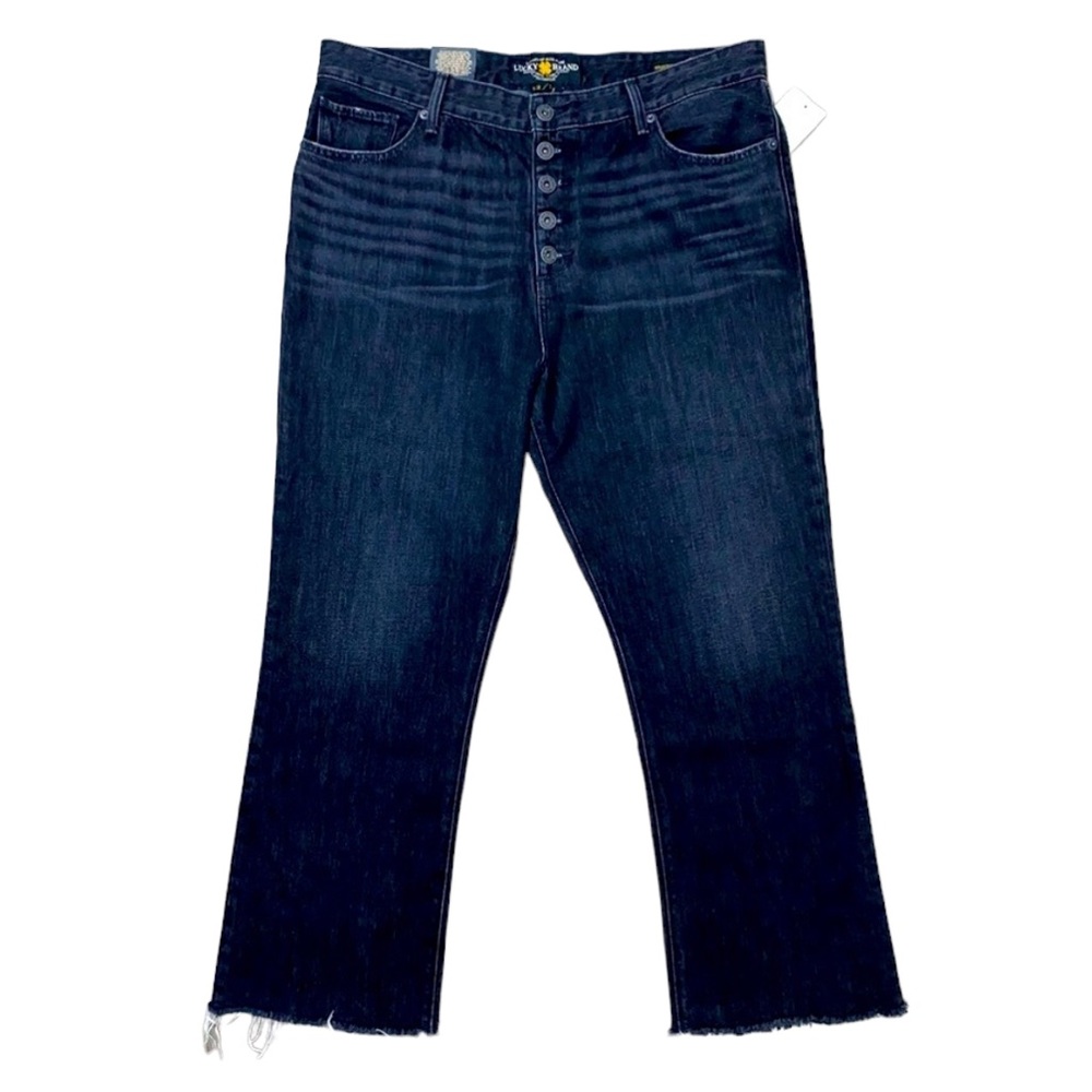 NWT Lucky Brand Bridgette Cropped Flare Black Size 12/31 - Picture 2 of 16